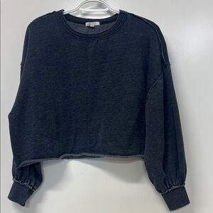 Z Supply Women's Cropped Lightweight Sweatshirt, Gray, XS